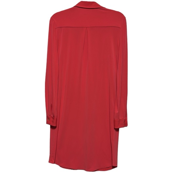 Calvin Klein Women’s Coral Pink Long Sleeve Button Down Dress Size 4 - Picture 2 of 6